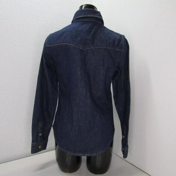 NEW FRAME  Shirt Rinse Blue Fitted Heritage Button Down Long Sleeve Size XS - Picture 3 of 9